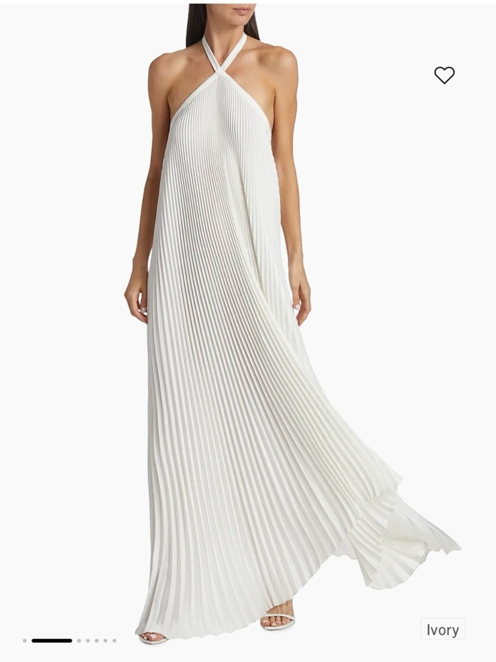 Deesse Gown - Asymmetric Pleated Halter Gown - Picture 3 of 6